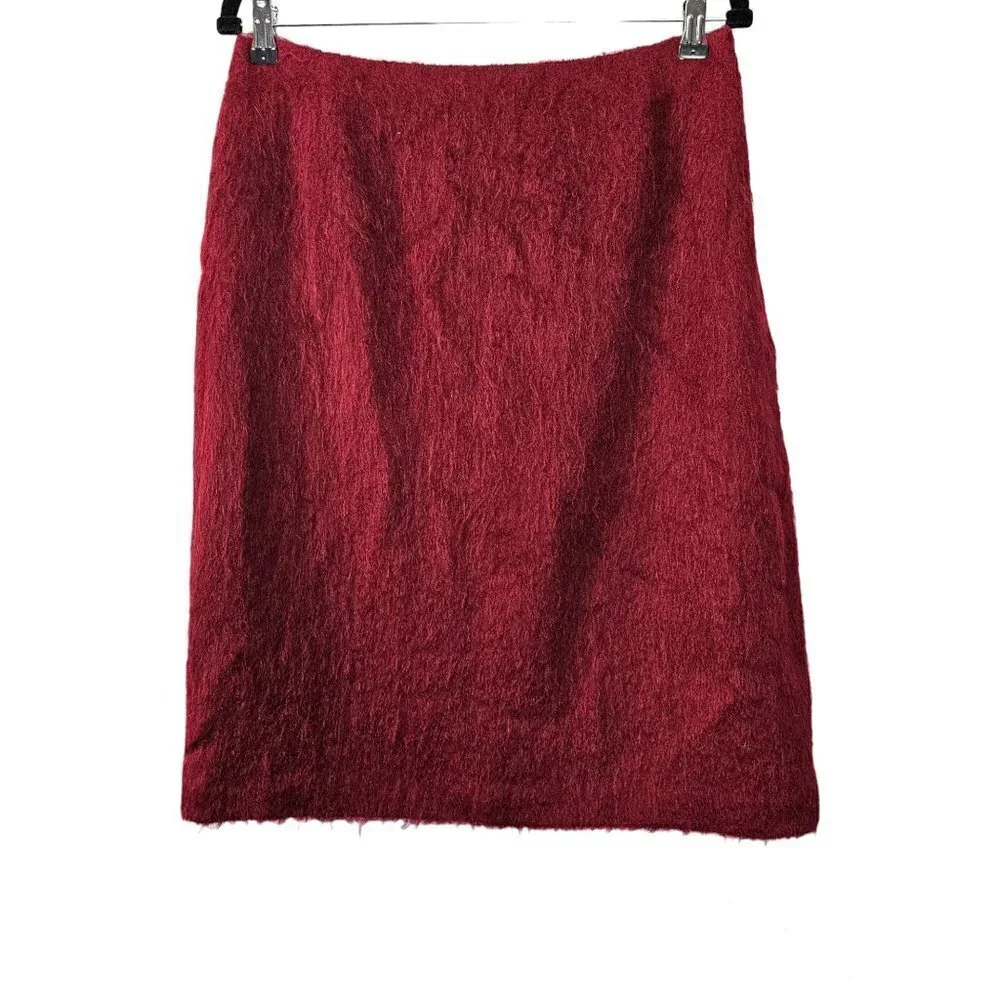 Anne Klein 2 Vintage Mohair Wool Burgundy Skirt